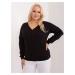 Black simple cotton blouse plus size