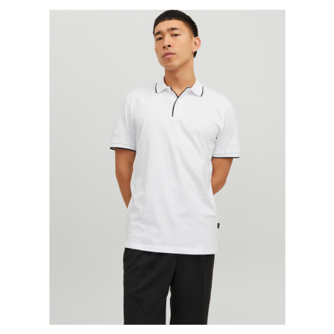 Biele pánske polo tričko Jack & Jones La Porter