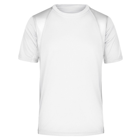 James & Nicholson Pánske športové tričko s krátkym rukávom JN306 - Biela / biela