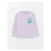 LC Waikiki Crew Neck Printed Long Sleeve Girls' T-Shirt