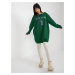 Dark green and purple long oversize sweatshirt