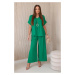 Set with necklace blouse + trousers green
