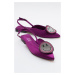 LuviShoes GEVEL Women's Purple Satin Flats.