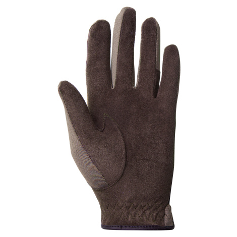 Detské jazdecké rukavice Basic hnedé FOUGANZA
