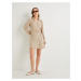 Koton Mini Shirt Dress Textured Draped Long Sleeve