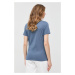 Bavlnené tričko BOSS modrá farba,,50468356