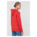 Bavlnená mikina BOSS dámska, červená farba, s kapucňou, s potlačou, 50468367