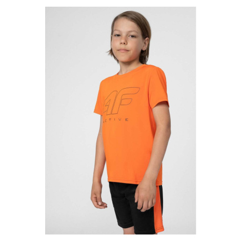 Detské tričko 4F oranžová farba, s potlačou