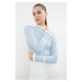 Trendyol Light Blue Color Block Knitwear Sweater