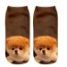 Dámske hnedé ponožky so psíkom