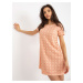 Peach Openwork Cocktail Dress