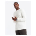 Ombre Men's raglan sweater with ribbed sleeves - white