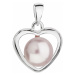 Strieborný prívesok s ružovou perlou srdce 34246.3