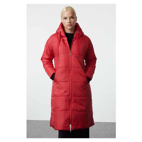 Trendyol Red Hooded Water Repellent Long Regular Fit Puffer Jacket