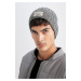 DEFACTO Men's Label Printed Beret