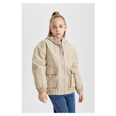 DEFACTO Girls' Waterproof Hooded Raincoat