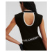 Šaty Karl Lagerfeld Slvs High Neck Knit Dress Čierna