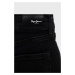 Detské rifľové krátke nohavice Pepe Jeans čierna farba, jednofarebné, nastaviteľný pás