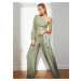 Zelené dámske široké nohavice Trendyol
