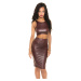 Sexy KouCla Wetlook Crop Top with zip BORDEAUX