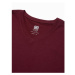 OMBRE-T-shirt LS-L136-V8-BURGUNDY Červená