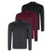 TRIPLE SET V4007 DEWBERRY MEN'S SWEATSHIRT-BLACK-NAVY-PURPLE