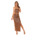 Sexy leather look 2Piece Set: Bandeau Top + Skirt black Einheitsgroesse