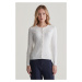 SVETER GANT STRETCH COTTON CABLE CARDIGAN EGGSHELL