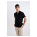 DEFACTO Slim Fit Polo Collar Short Sleeve Cotton Basic T-Shirt