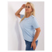 Light blue cotton blouse of larger size