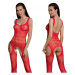 Passion ECO BS005 red - Bodystocking Farba: Červená