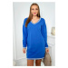 Dress with pockets and V-neckline cornflower blue