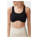 Trendyol Black Padded/Shaping Back Window/Cut Out Detailed Knitted Sports Bra