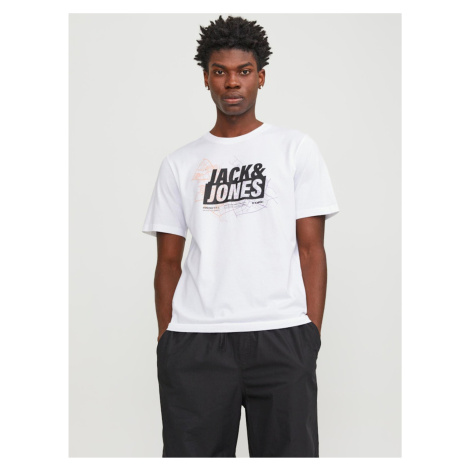 Biele pánske tričko Jack & Jones Map