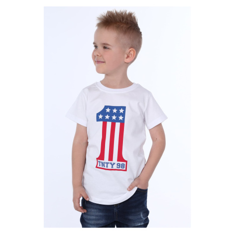 White T-shirt for a boy with appliqué FASARDI