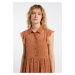 DreiMaster Vintage Košeľové šaty  svetlomodrá / svetlozelená / oranžová / biela