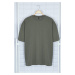 Trendyol Anthracite Oversize/Wide Cut More Sustainable Printed 100% Organic Cotton T-shirt