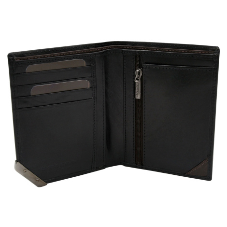 Black and dark brown men's accented wallet