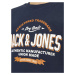 Jack & Jones Junior Mikina  námornícka modrá / oranžová / biela