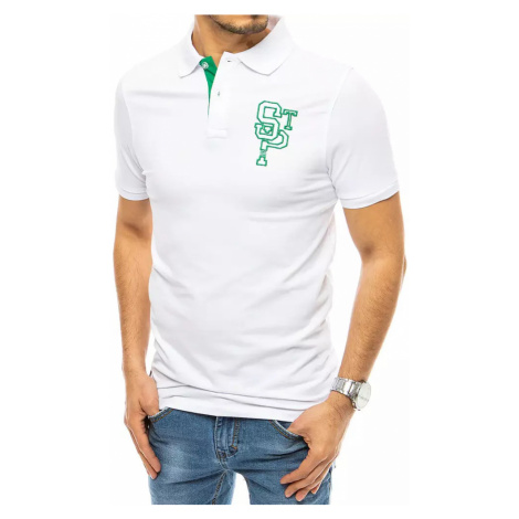 Men's white polo shirt with Dstreet embroidery