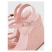 Svetloružové dámske sandále na kline s koženými detailmi Tommy Hilfiger