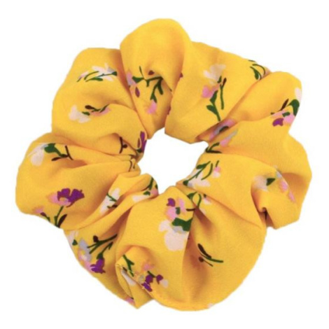 Žltá kvetovaná PIN UP gumička do vlasov
