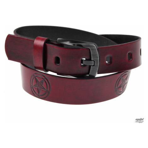 opasok s kovom Leather & Steel Fashion Red