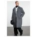 Trendyol Anthracite Men's Oversize Fit Winter Wool Blend Winter Cashmere Coat