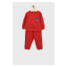 Detská bavlnená tepláková súprava United Colors of Benetton červená farba