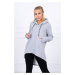 Insulated sweatshirt with longer back and gray hood