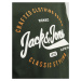 JACK & JONES Mikina  tmavozelená / biela