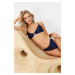 Trendyol Navy Blue Bralette Accessory High Leg Regular Bikini Set