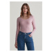 TRIČKO GANT SLIM COT/ELA LS SCOOP NECK TOP DUSTY PINK