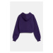 MIKINA GANT SHIELD CROPPED SWEAT HOODIE PANSY PURPLE